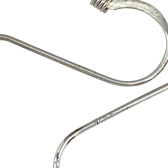 Red Coral Heart Dreamcatcher Earrings | Vintage Southwest Sterling Silver 925 - Picture 4 of 5